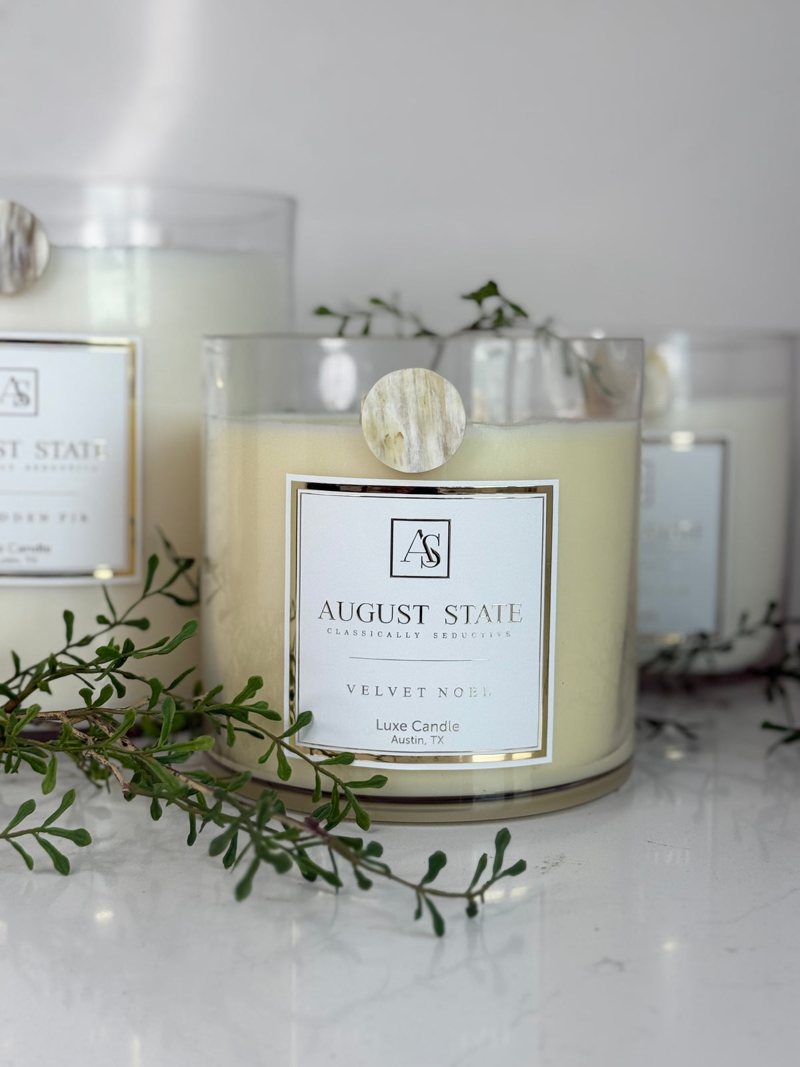 Velvet Noel luxe candle by August State